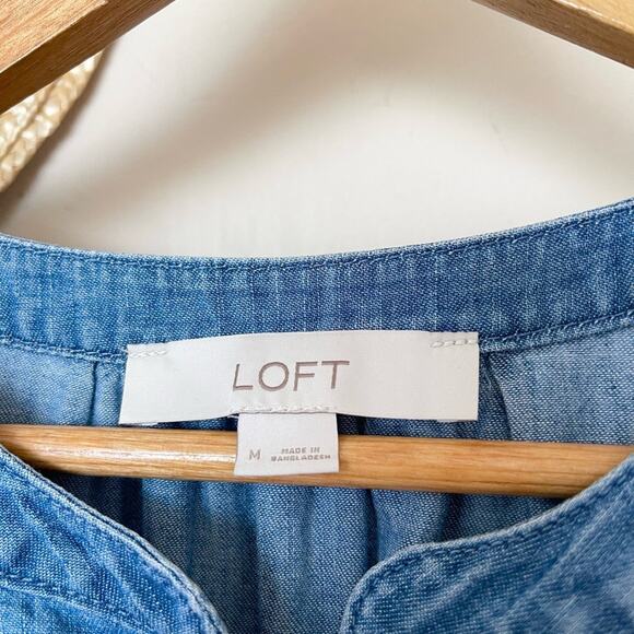 LOFT Sleeve Chambray Bubble Top - Picture 5 of 6